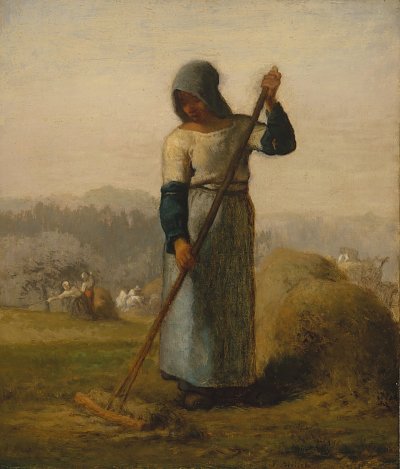 Woman with a Rake von Jean Francois Millet als Kunstdruck auf Leinwand