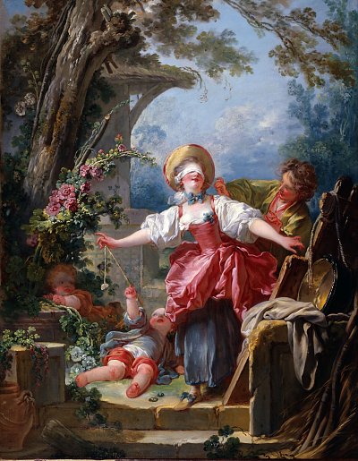 Blind Man s Buff von Jean Honore Fragonard als Kunstdruck auf Leinwand