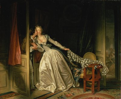 The Stolen Kiss von Jean Honore Fragonard als Kunstdruck auf Leinwand