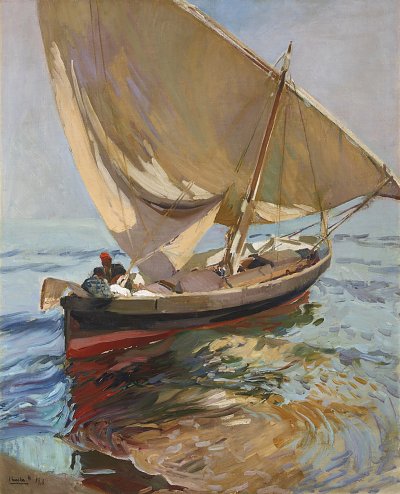 CAMINO DE LA PESCA von Joaquin Sorolla als Kunstdruck auf Leinwand