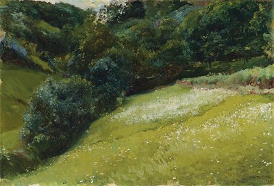 FIELD IN ASTURIAS von Joaquin Sorolla als Kunstdruck auf Leinwand