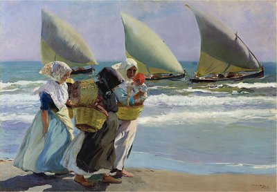 Las tres velas von Joaquin Sorolla als Kunstdruck auf Leinwand