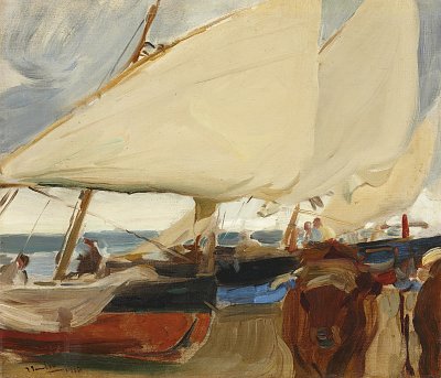 PLAYA DE VALENCIA von Joaquin Sorolla als Kunstdruck auf Leinwand