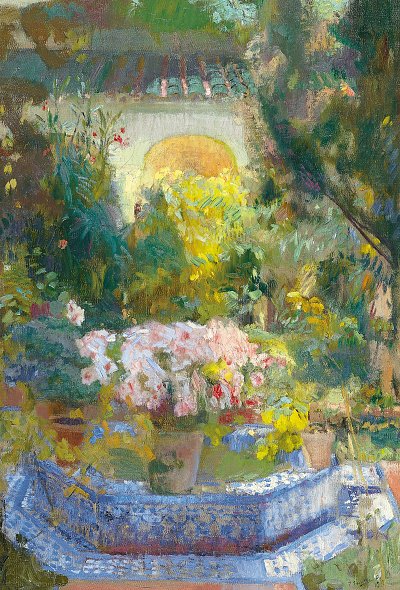 Patio de la casa Sorolla von Joaquin Sorolla als Kunstdruck auf Leinwand