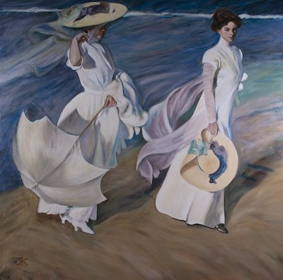 Walk on the beach Kunstdruck