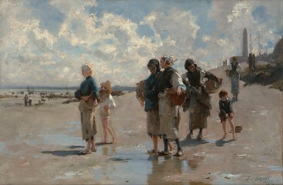 Fishing for Oysters at Cancale von John Singer Sargent als Kunstdruck auf Leinwand