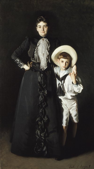 Portrait of Mrs Edward L Davis and Her Son von John Singer Sargent als Kunstdruck auf Leinwand