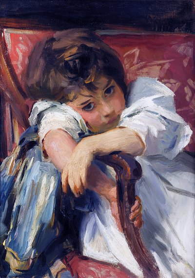 Portrait of a child von John Singer Sargent als Kunstdruck auf Leinwand