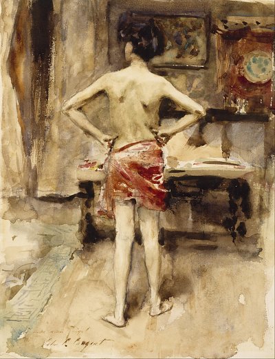 The Model von John Singer Sargent als Kunstdruck auf Leinwand
