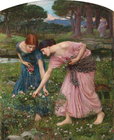 Gather ye rosebuds while ye may von John William Waterhouse als Kunstdruck auf Leinwand
