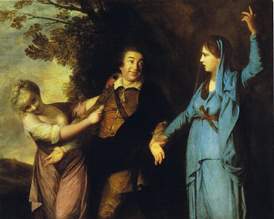 Garrick Between Tragedy and Comedy von Joshua Reynolds als Kunstdruck auf Leinwand
