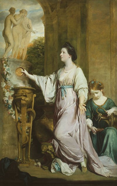 Lady Sarah Bunbury Sacrificing to the Graces von Joshua Reynolds als Kunstdruck auf Leinwand