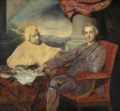 Lord Rockingham and Edmund Burke von Joshua Reynolds als Kunstdruck auf Leinwand