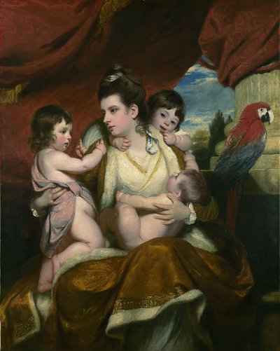 Portraet der Lady Cockburn und ihre drei aeltesten Soehne von Joshua Reynolds als Kunstdruck auf Leinwand
