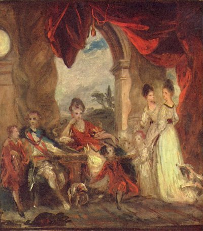 Portraet des Vierten Herzogs von Marlborough und seiner Familie von Joshua Reynolds als Kunstdruck auf Leinwand