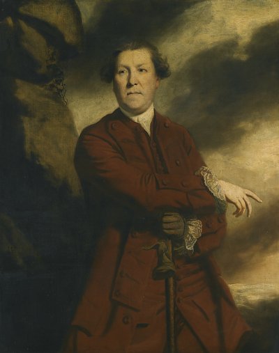 Portrait of Captain Robert Haldane von Joshua Reynolds als Kunstdruck auf Leinwand