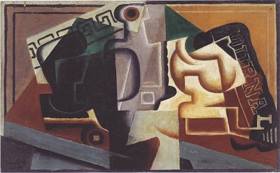 Glas und Karaffe von Juan Gris als Kunstdruck auf Leinwand