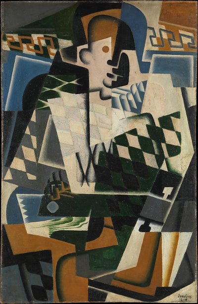 Harlequin with a Guitar von Juan Gris als Kunstdruck auf Leinwand
