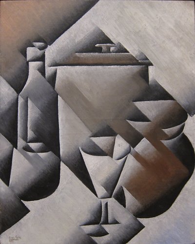 Jar Bottle and Glass von Juan Gris als Kunstdruck auf Leinwand
