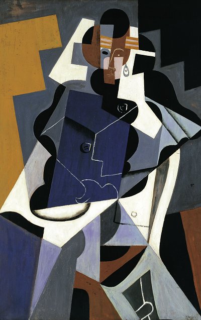 Seated Woman von Juan Gris als Kunstdruck auf Leinwand
