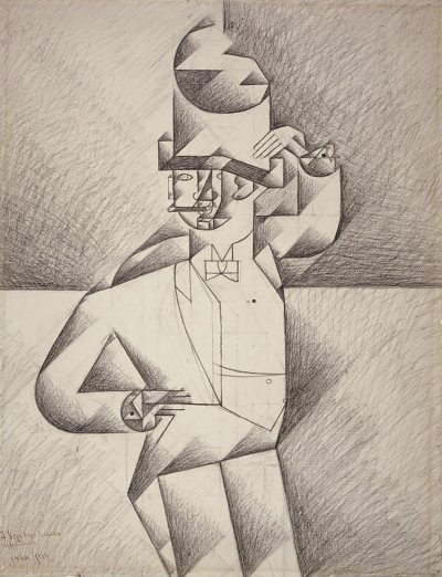 Study for man in a cafe von Juan Gris als Kunstdruck auf Leinwand