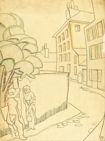 Une rue a Montmartre von Juan Gris als Kunstdruck auf Leinwand
