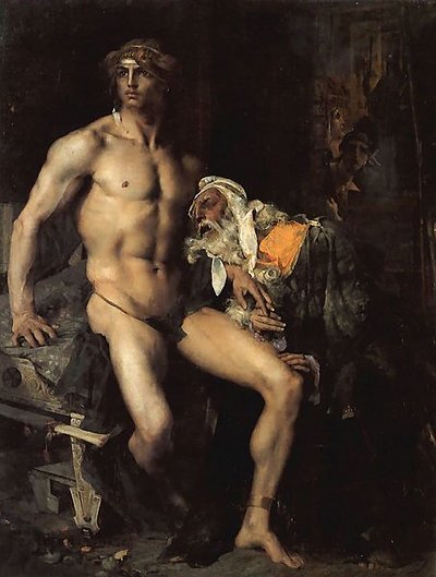 Achilles and Priam von Jules Bastien Lepage als Kunstdruck auf Leinwand