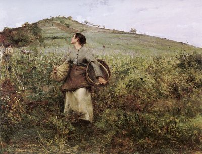 At Harvest Time von Jules Bastien Lepage als Kunstdruck auf Leinwand
