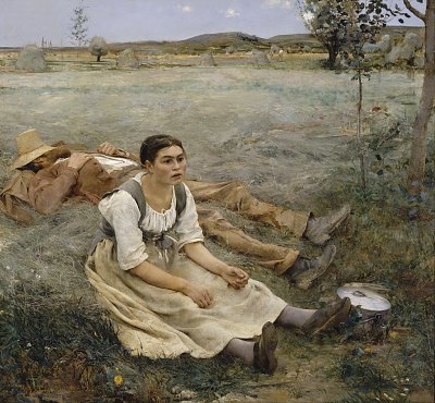 Hay making von Jules Bastien Lepage als Kunstdruck auf Leinwand