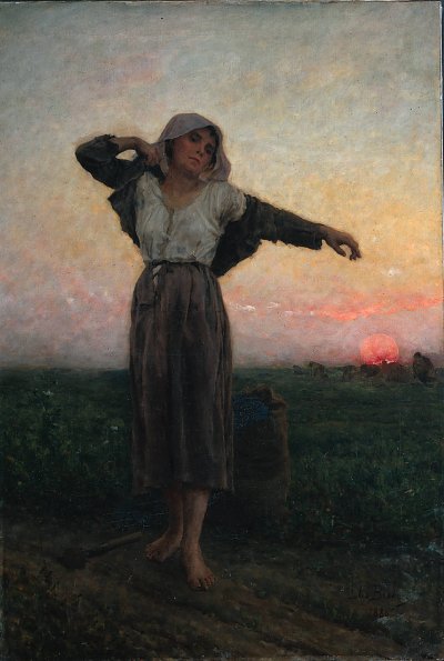 La glaneuse lasse von Jules Breton als Kunstdruck auf Leinwand