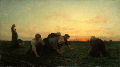 Les Bineuses von Jules Breton als Kunstdruck auf Leinwand