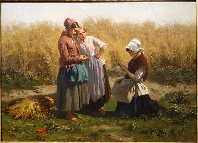 Love Tokens von Jules Breton als Kunstdruck auf Leinwand