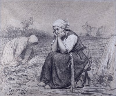 Repose von Jules Breton als Kunstdruck auf Leinwand