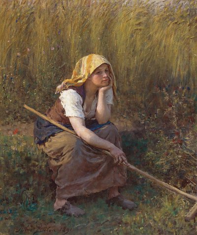 Summer von Jules Breton als Kunstdruck auf Leinwand