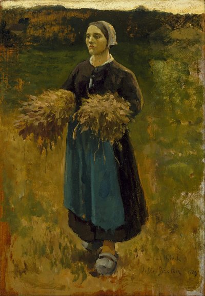 The Gleaner von Jules Breton als Kunstdruck auf Leinwand