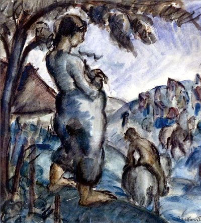 Family von Jules Derkovits als Kunstdruck auf Leinwand