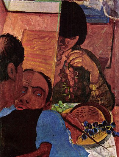 Grape Eater von Jules Derkovits als Kunstdruck auf Leinwand