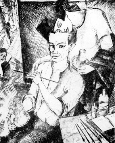 The two of us von Jules Derkovits als Kunstdruck auf Leinwand