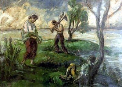Workers in the Field von Jules Derkovits als Kunstdruck auf Leinwand