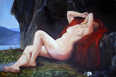 Mary Magdalene In A Grotto von Jules Joseph Lefebvre als Kunstdruck auf Leinwand