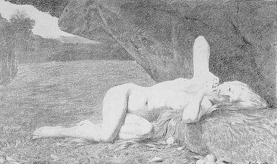 Une fille d Eve von Jules Joseph Lefebvre als Kunstdruck auf Leinwand