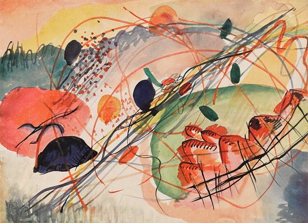 Kunstdruck Aquarell 6 von Wassily Kandinsky als Leinwandbild