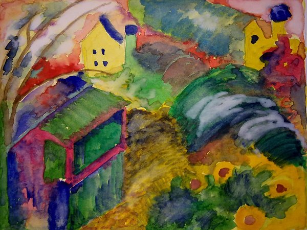 Kunstdruck interpretacion de Murnau von Wassily Kandinsky als Leinwandbild