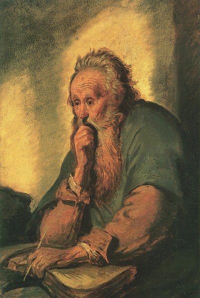 Apostel Paulus nach Rembrandt von Karl Spitzweg als Kunstdruck auf Leinwand