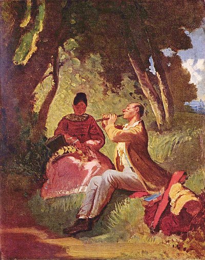 Das Floetenkonzert von Karl Spitzweg als Kunstdruck auf Leinwand