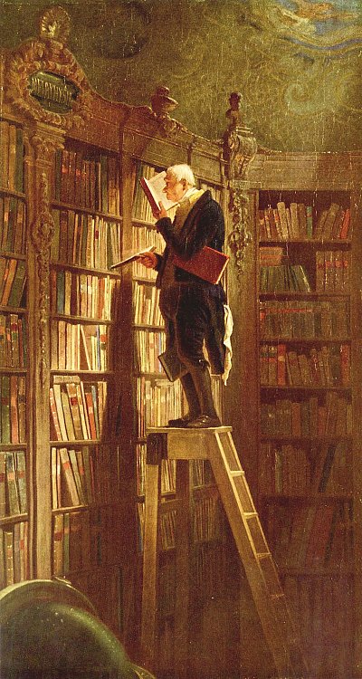 Der Buecherwurm von Karl Spitzweg als Kunstdruck auf Leinwand