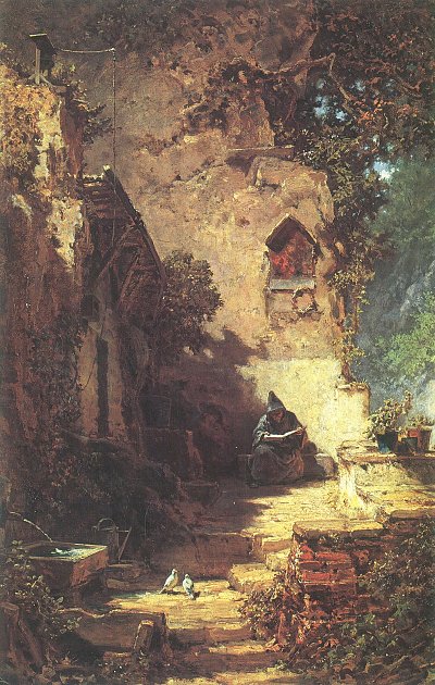 Der Einsiedler von Karl Spitzweg als Kunstdruck auf Leinwand