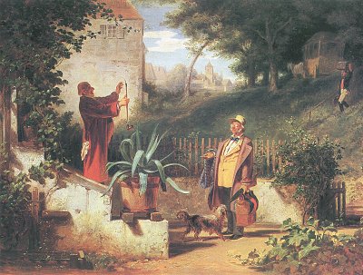 Der Jugendfreund von Karl Spitzweg als Kunstdruck auf Leinwand