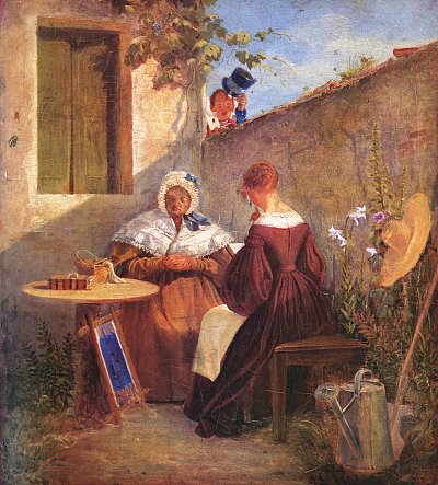 Der Liebesbrief von Karl Spitzweg als Kunstdruck auf Leinwand
