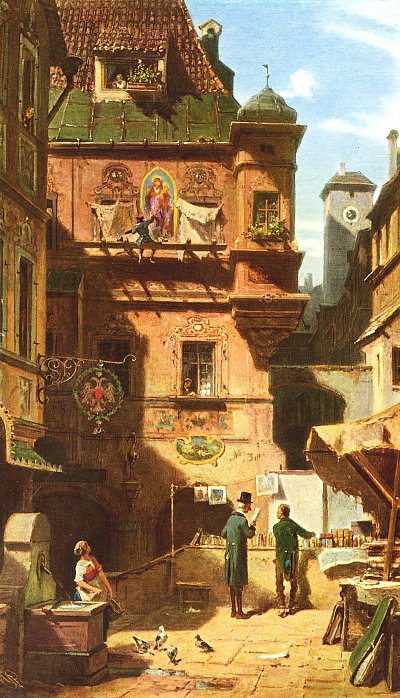 Kunst und Wissenschaft von Karl Spitzweg als Kunstdruck auf Leinwand